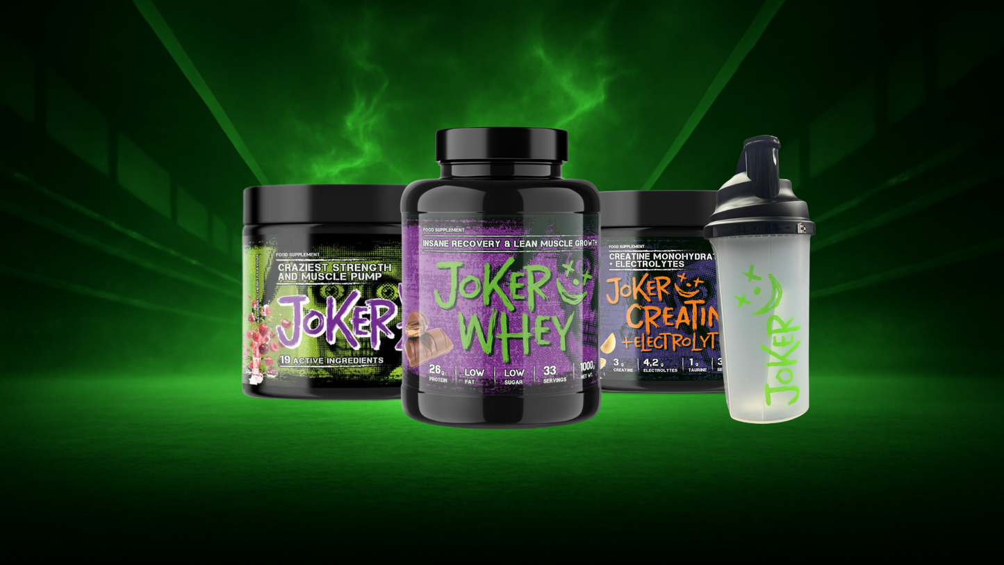 Joker whey 1kg + joker Pre workout + Joker electrolytes + Joker Shaker